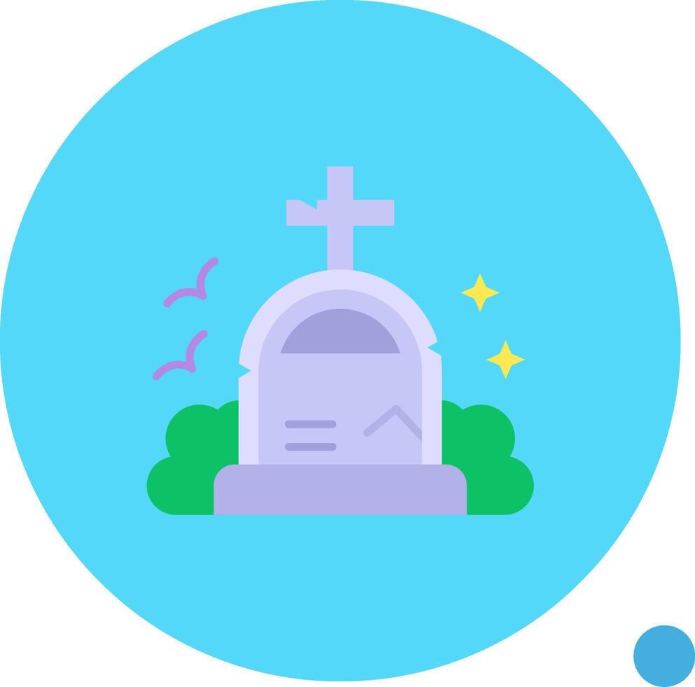 Grave Long Circle Icon vector