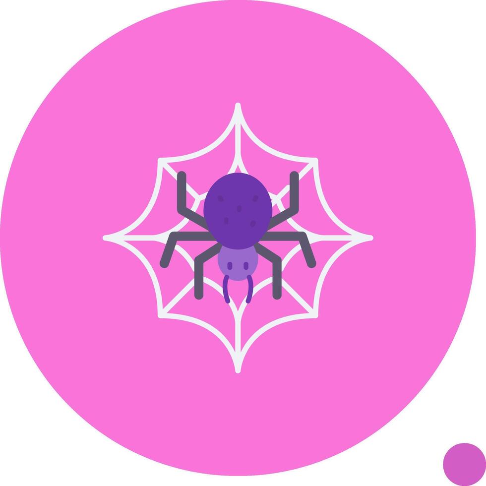 Spider web Long Circle Icon vector