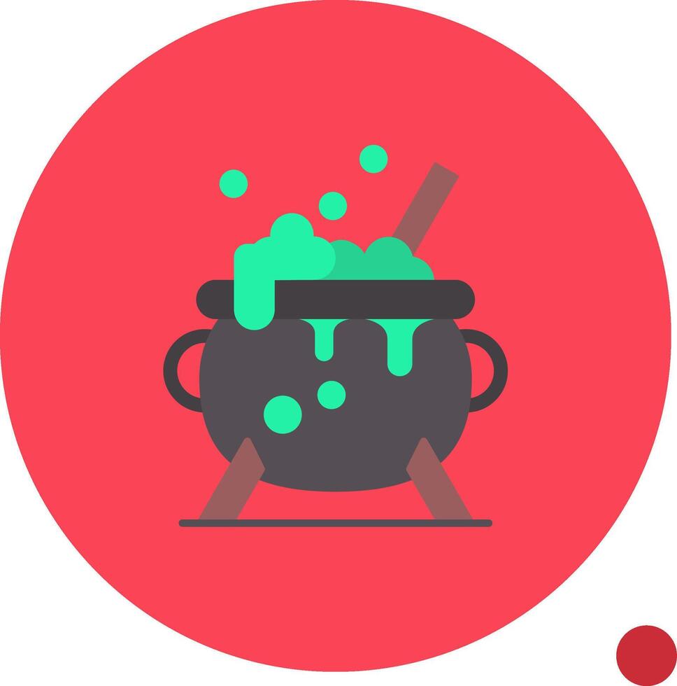 Cauldron Long Circle Icon vector