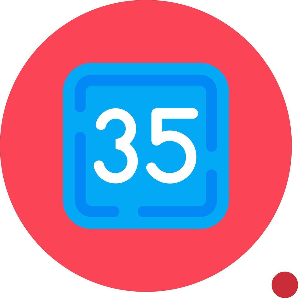 Thirty Five Long Circle Icon vector