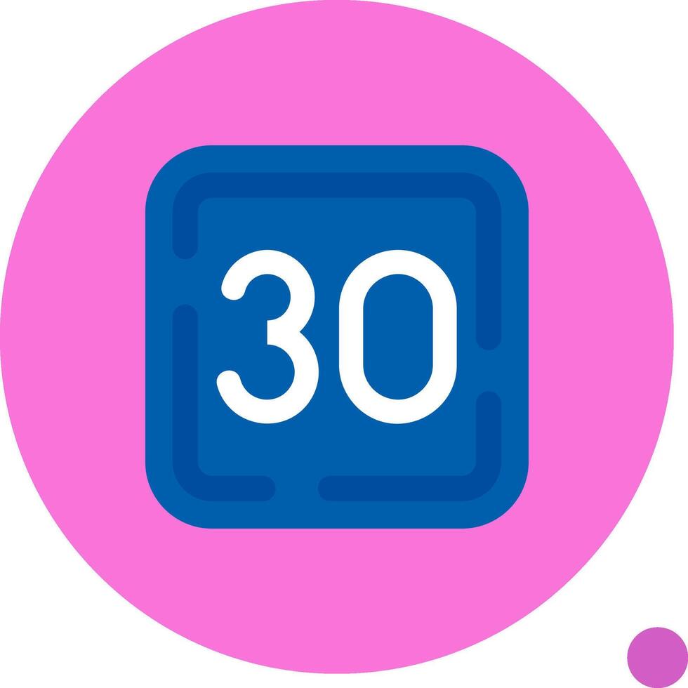 Thirty Long Circle Icon vector