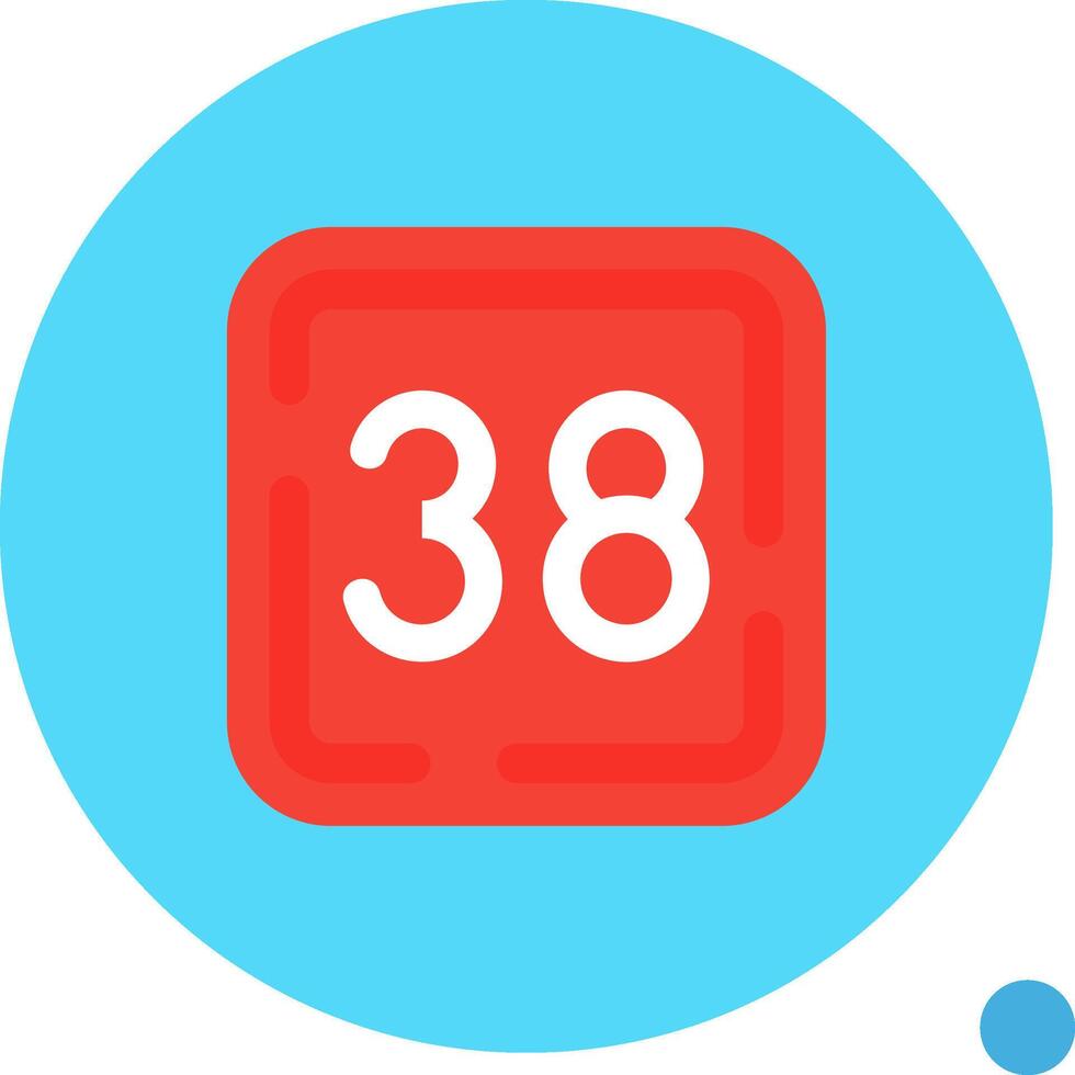 Thirty Eight Long Circle Icon vector