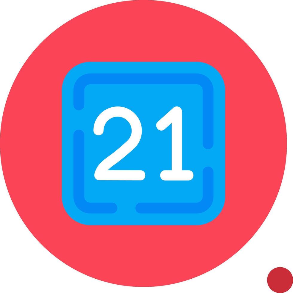 Twenty One Long Circle Icon vector