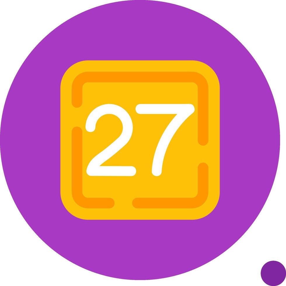 Twenty Seven Long Circle Icon vector