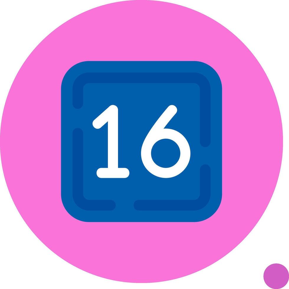 Sixteen Long Circle Icon vector