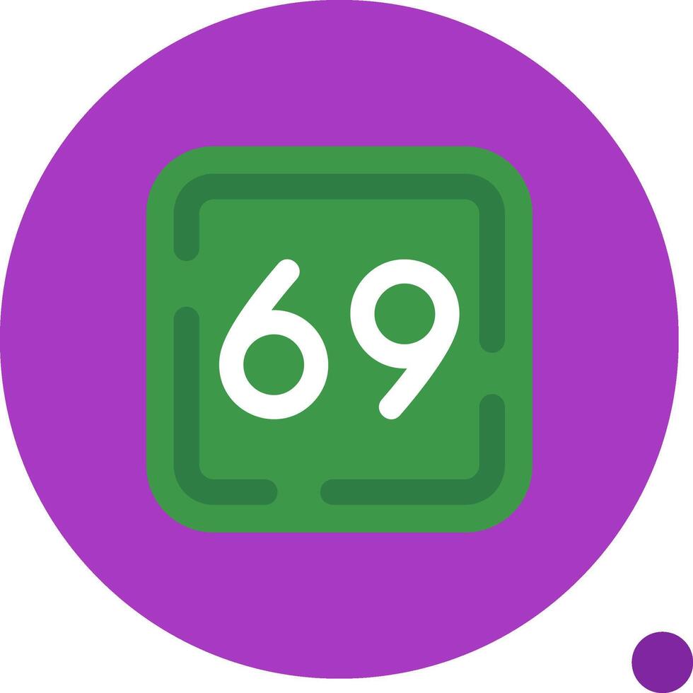 Sixty Nine Long Circle Icon vector