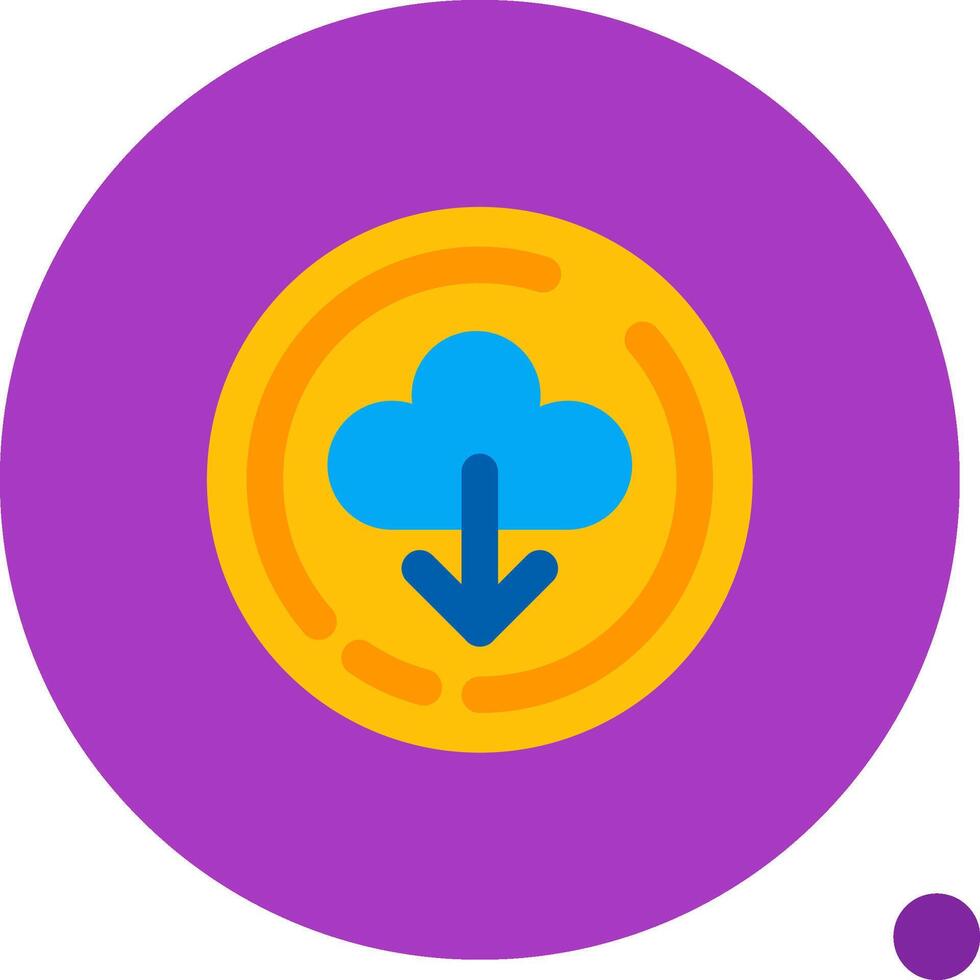 nube descargar largo circulo icono vector