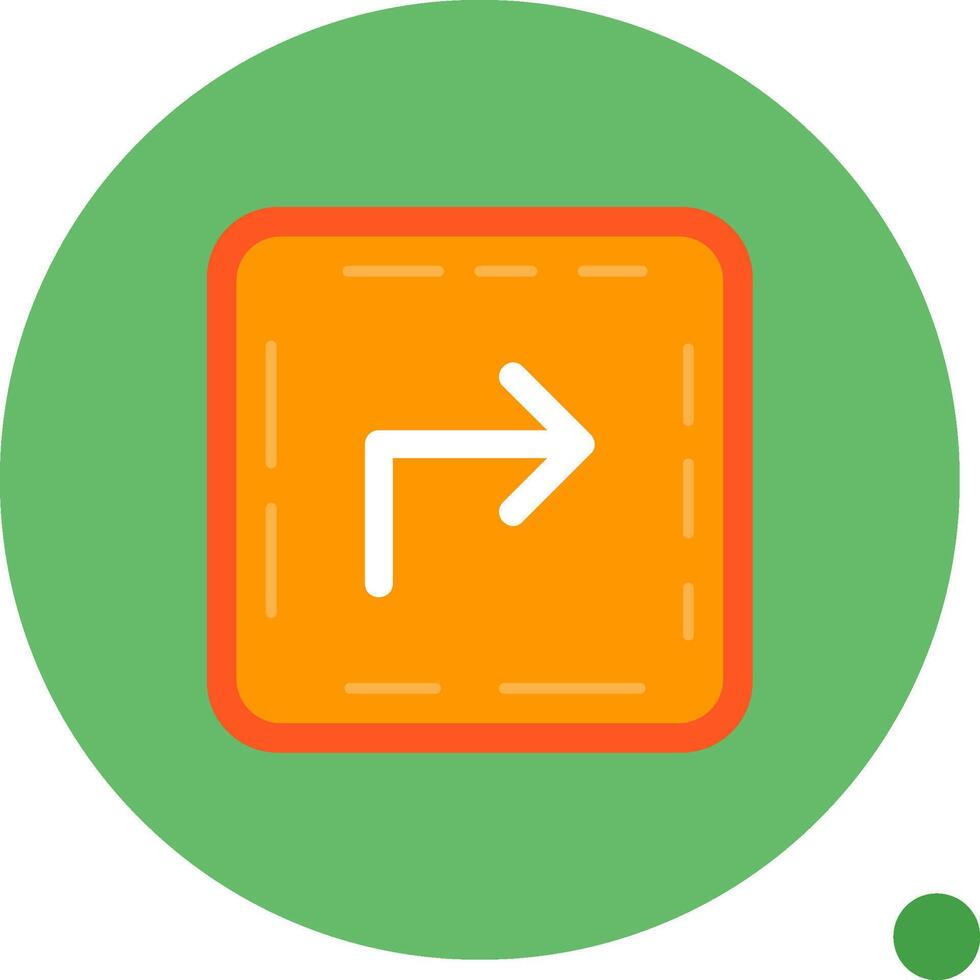 Turn Long Circle Icon vector