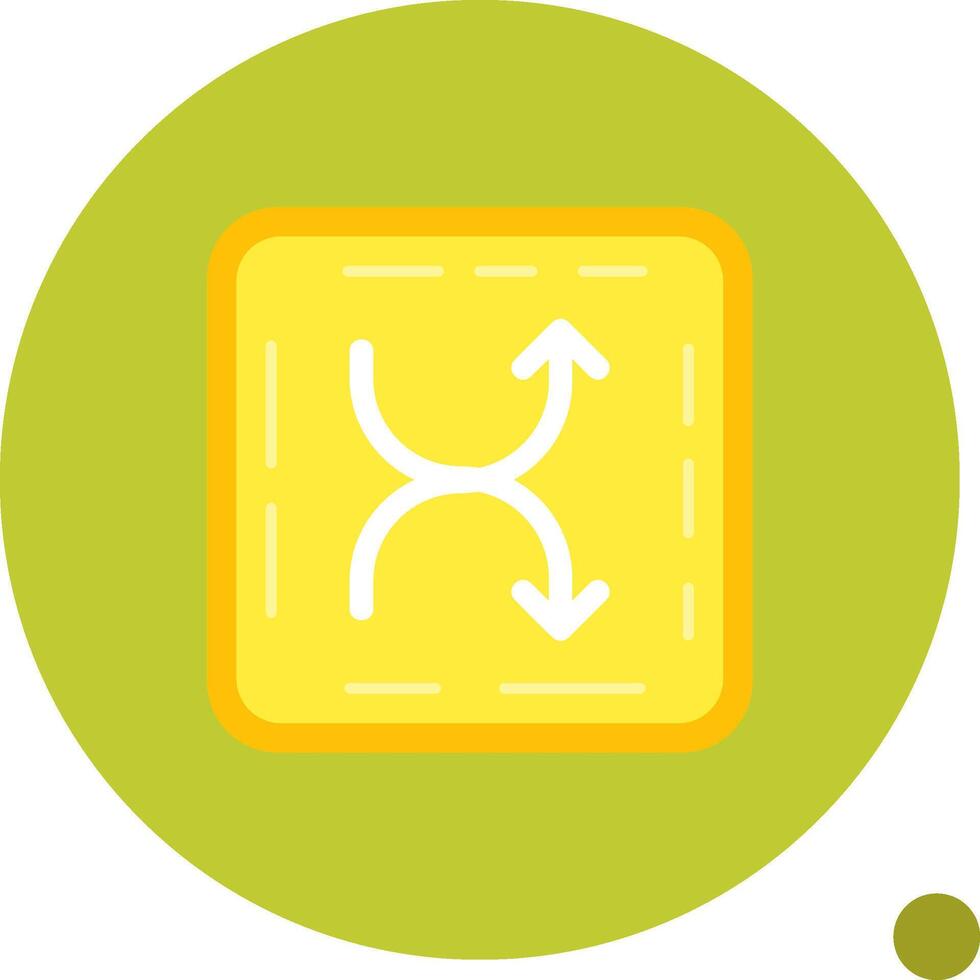 Shuffle Long Circle Icon vector