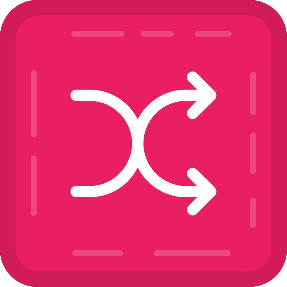 Shuffle Long Circle Icon vector