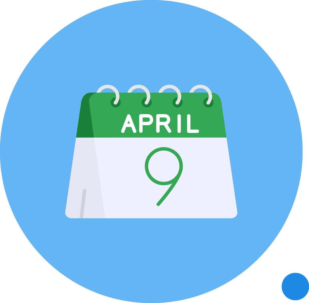 9th of April Long Circle Icon vector