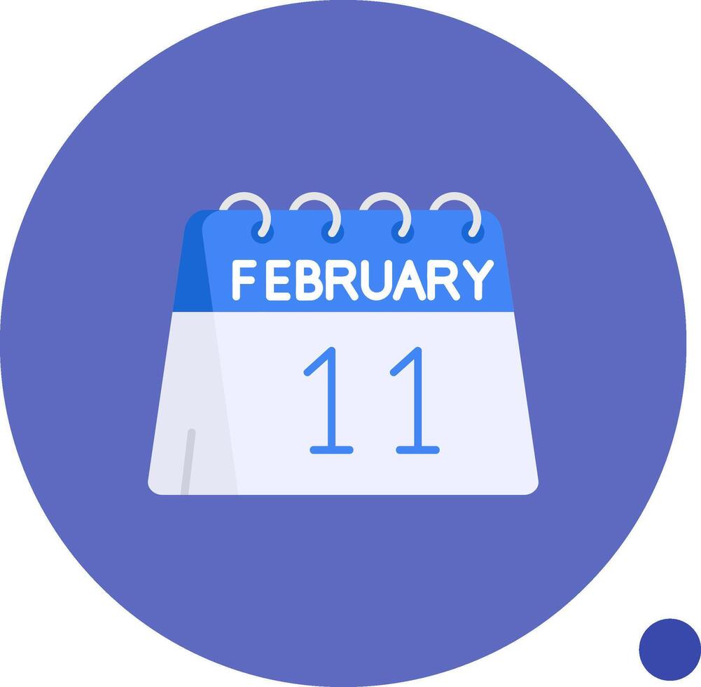 11 de febrero largo circulo icono vector