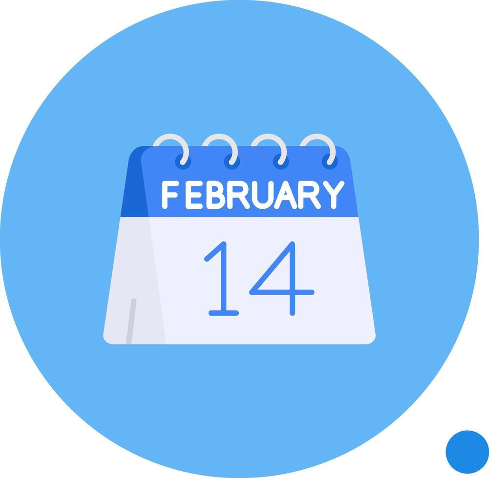 14th of February Long Circle Icon vector