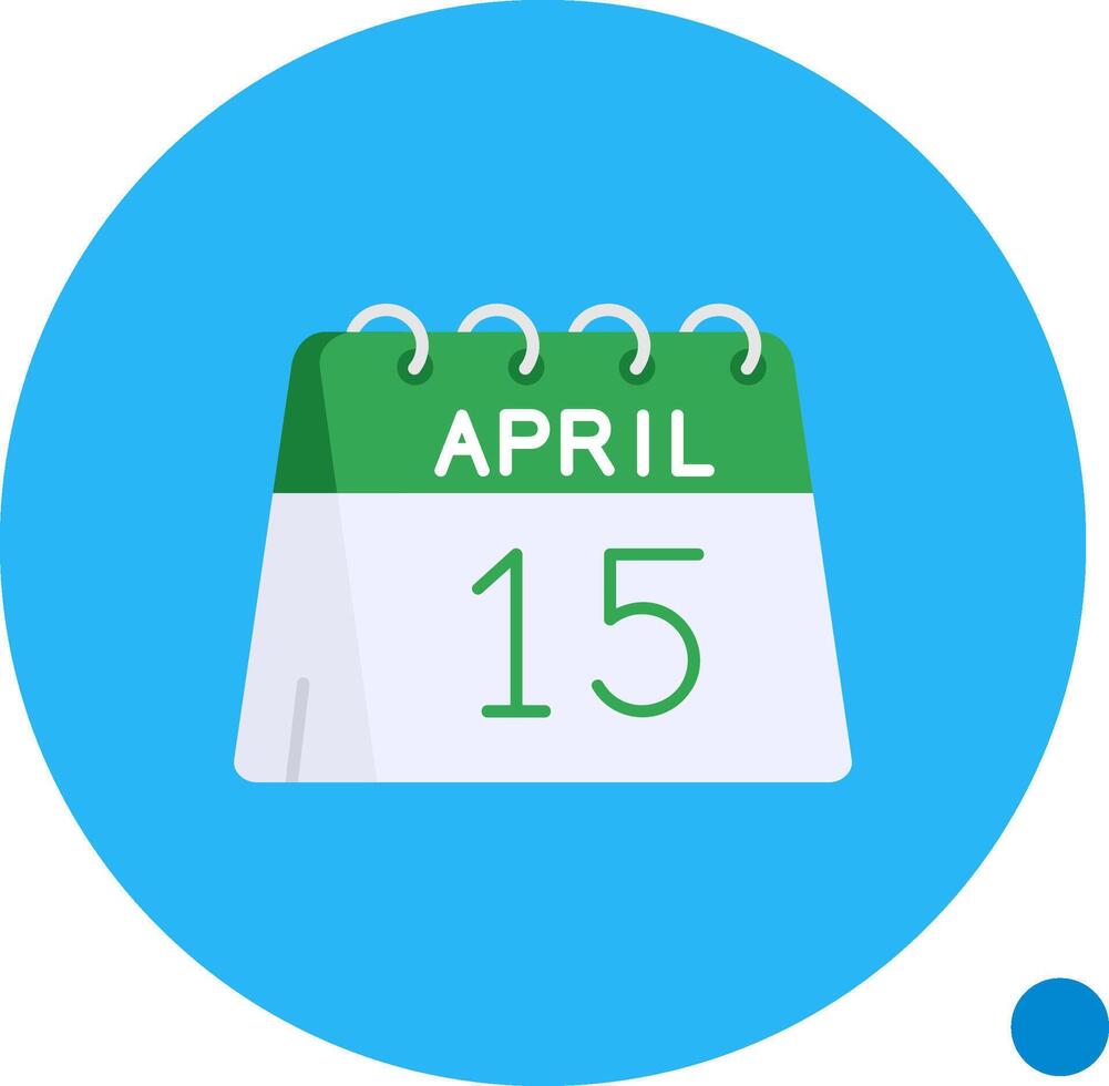 15th of April Long Circle Icon vector