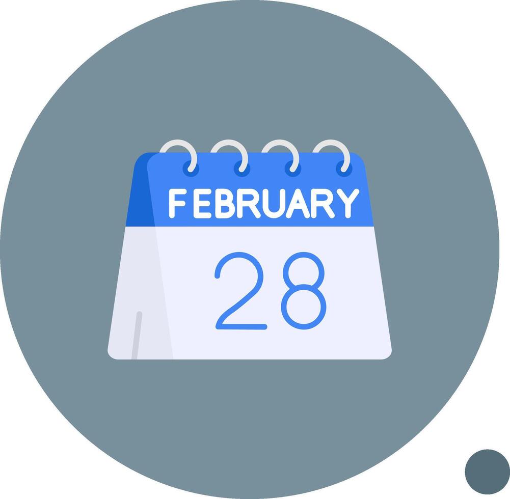 28 de febrero largo circulo icono vector