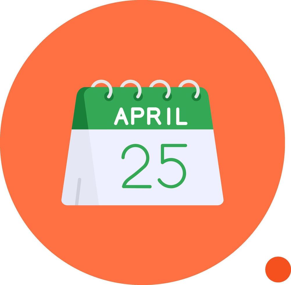 25th of April Long Circle Icon vector