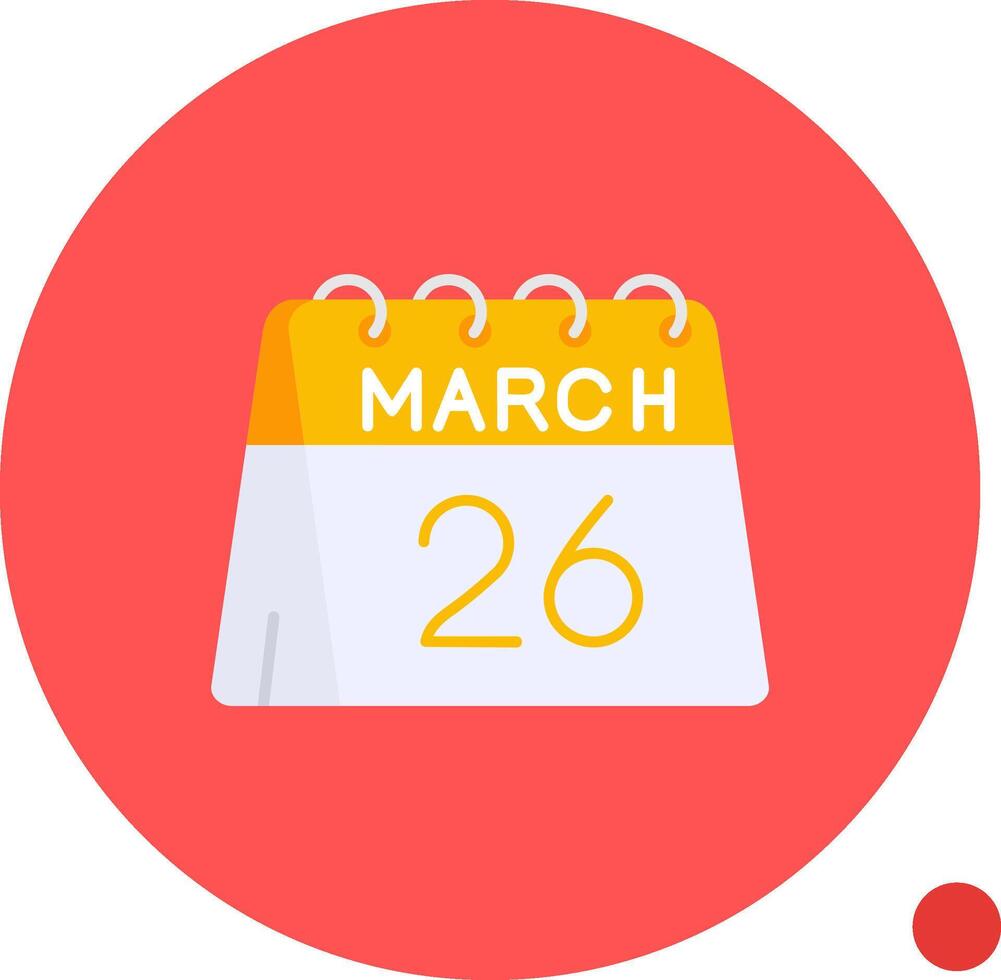 26th of March Long Circle Icon vector