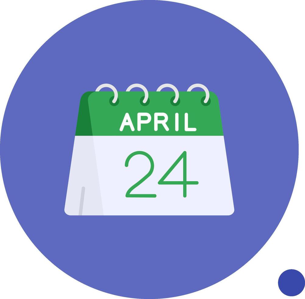 24th of April Long Circle Icon vector