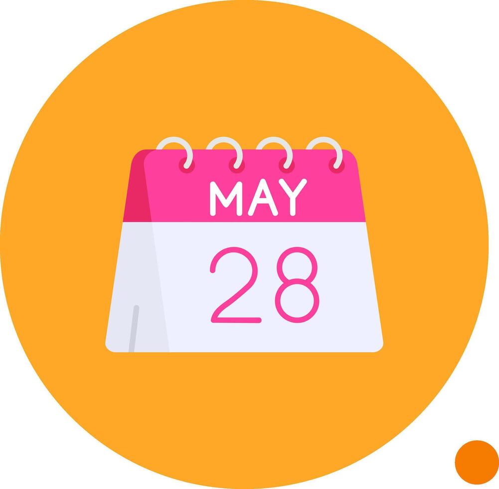 28th of May Long Circle Icon vector