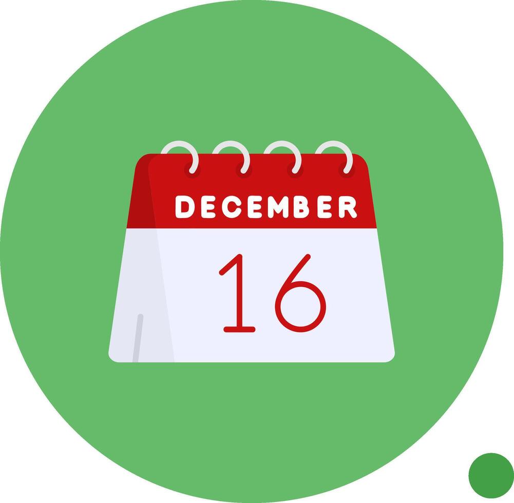 16th of December Long Circle Icon vector