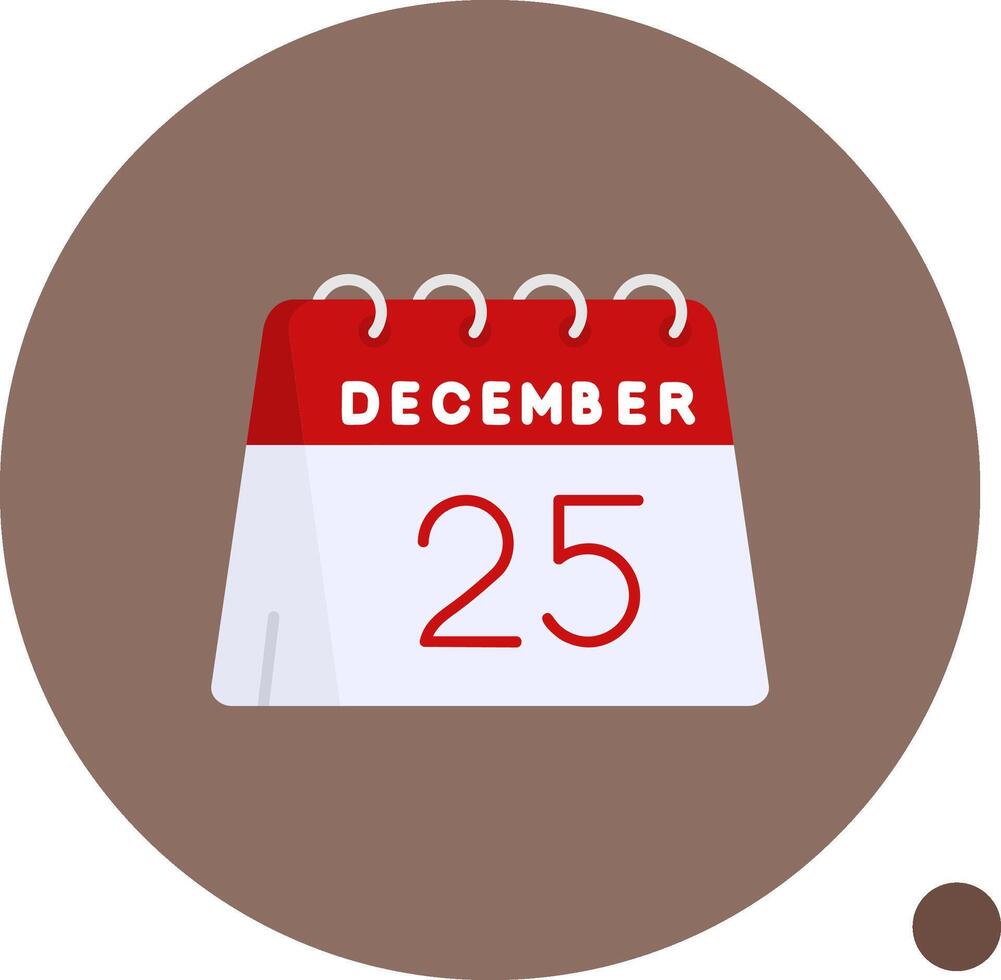 25th of December Long Circle Icon vector