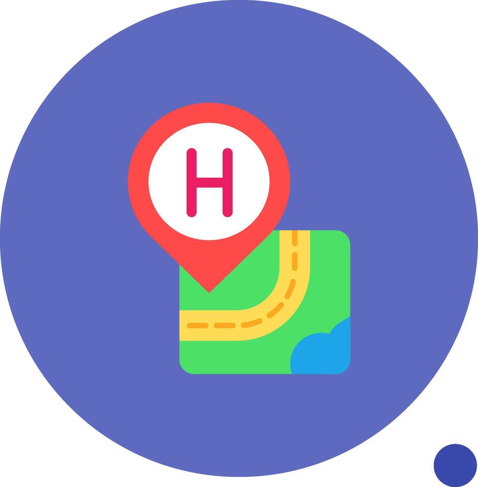 Hospital Long Circle Icon vector