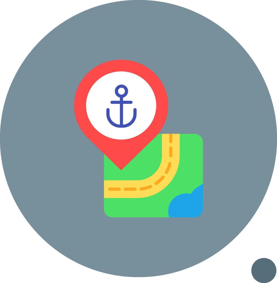 Puerto largo circulo icono vector