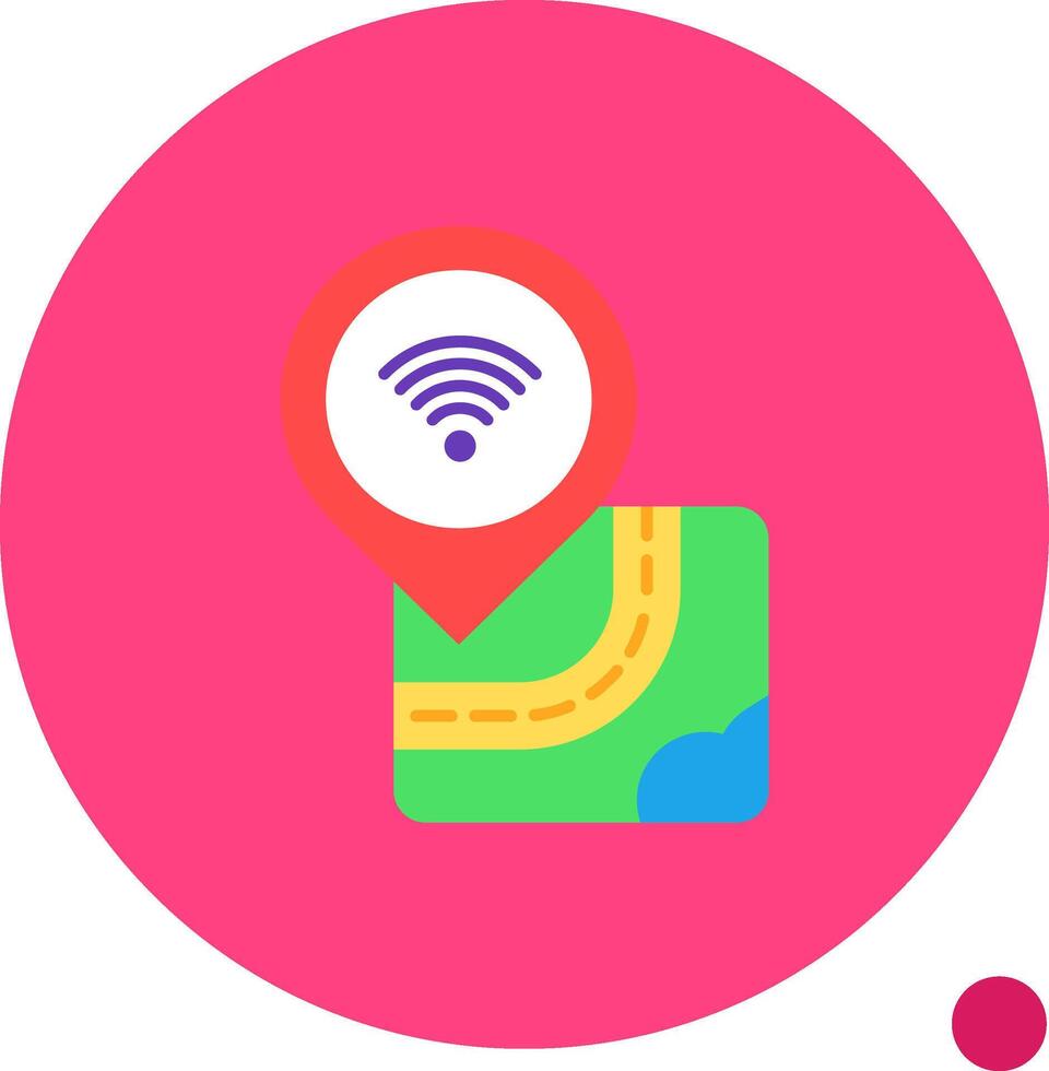 Wifi Long Circle Icon vector