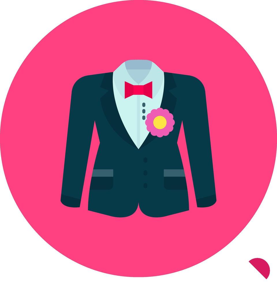 Groom suit Long Circle Icon vector