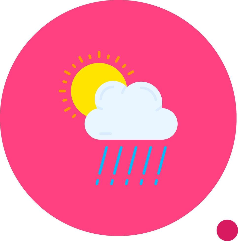 rain Long Circle Icon vector