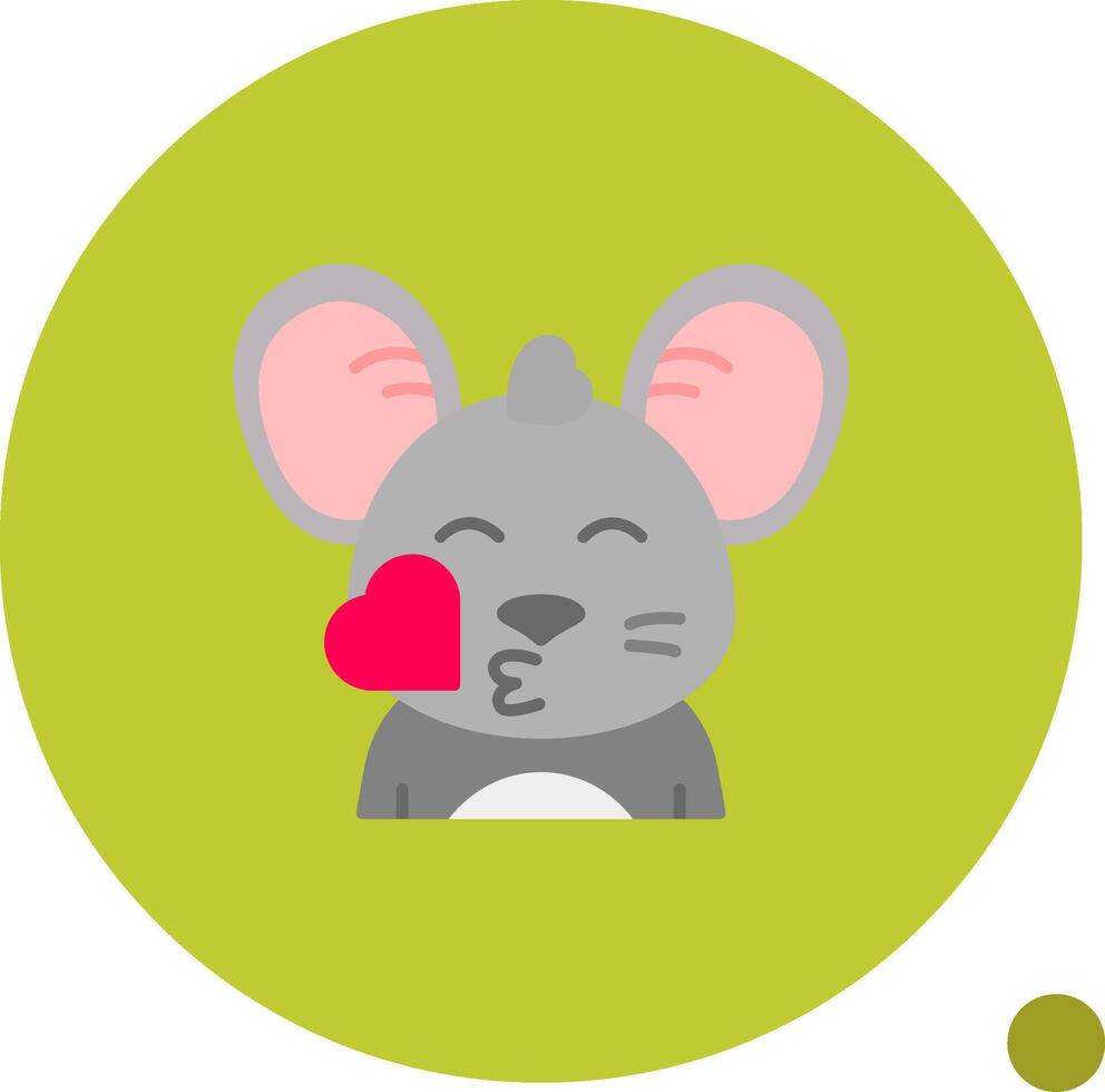 Kiss Long Circle Icon vector