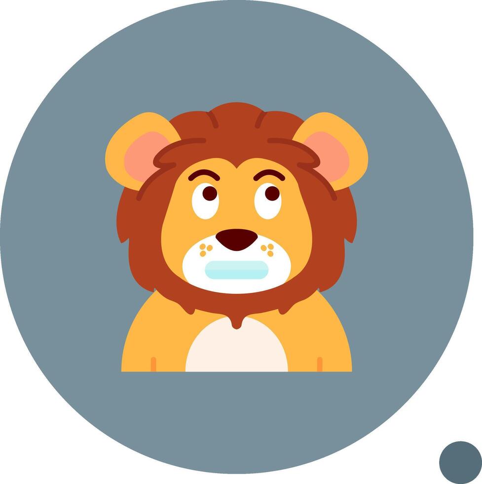 Shocked Long Circle Icon vector