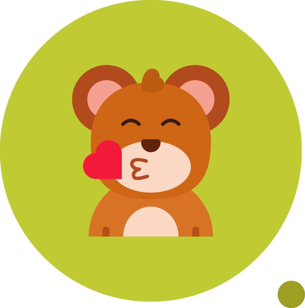 Beso largo circulo icono vector