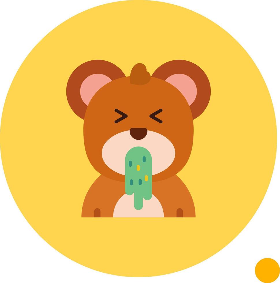 Vomit Long Circle Icon vector
