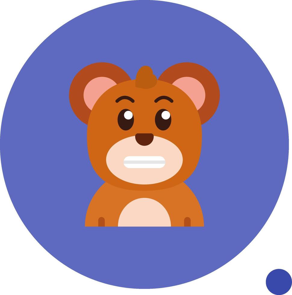 Shocked Long Circle Icon vector