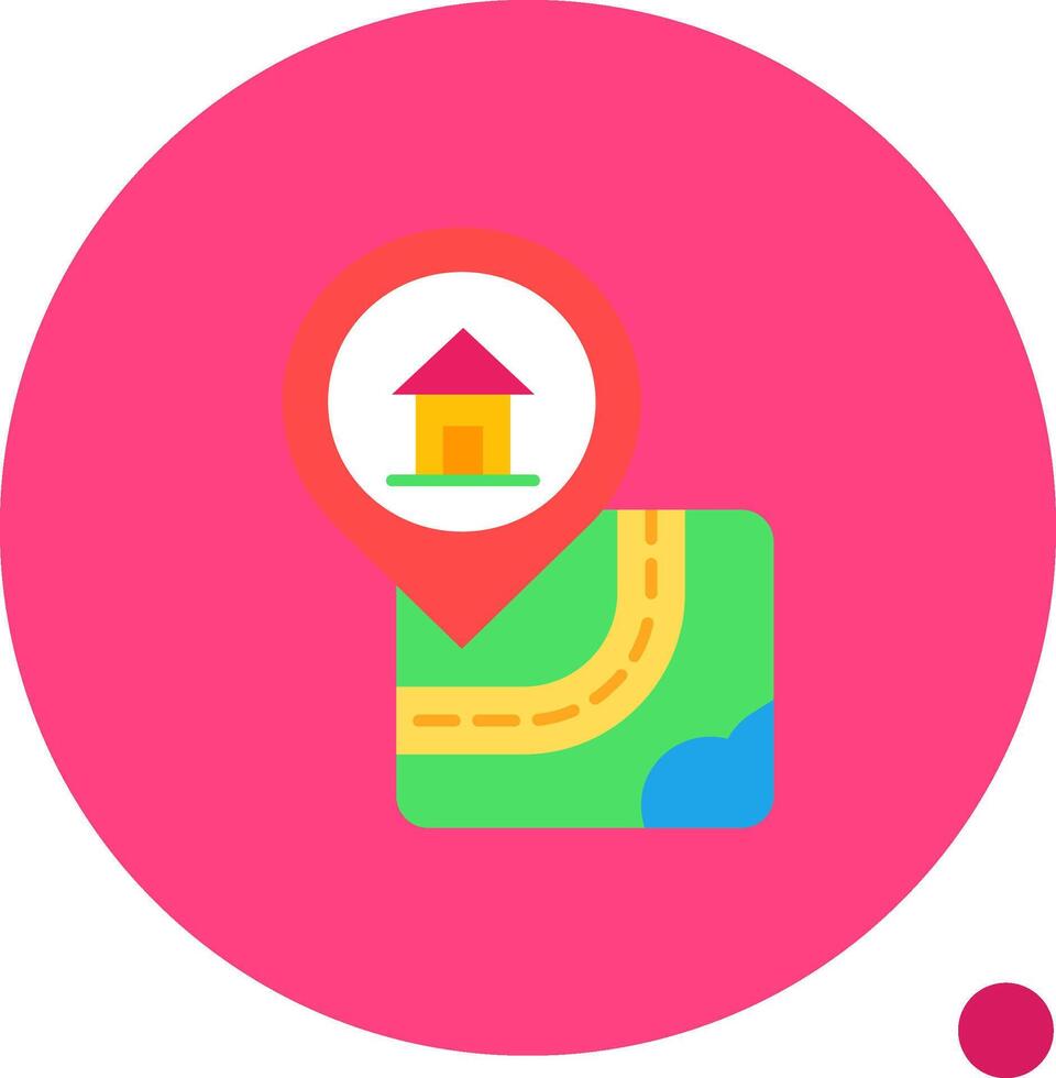 hogar largo circulo icono vector