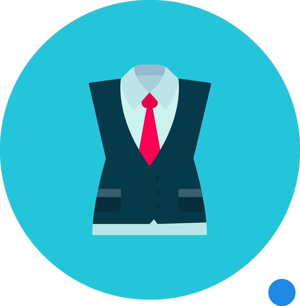 Waistcoat Long Circle Icon vector