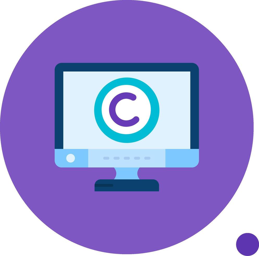 Copyright Long Circle Icon vector