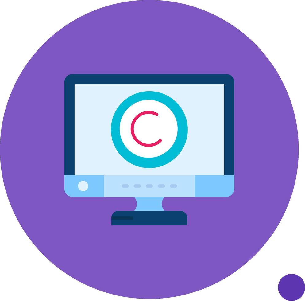 Copyright Long Circle Icon vector