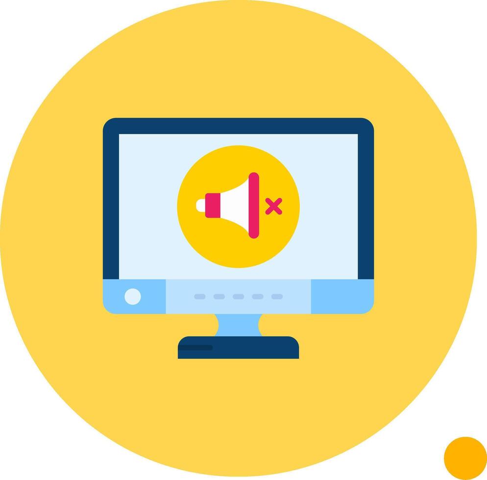 Mute Long Circle Icon vector