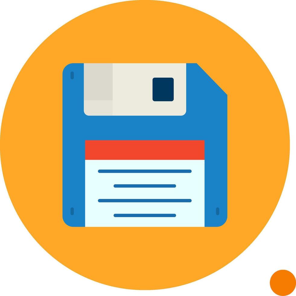 Floppy disk Long Circle Icon vector