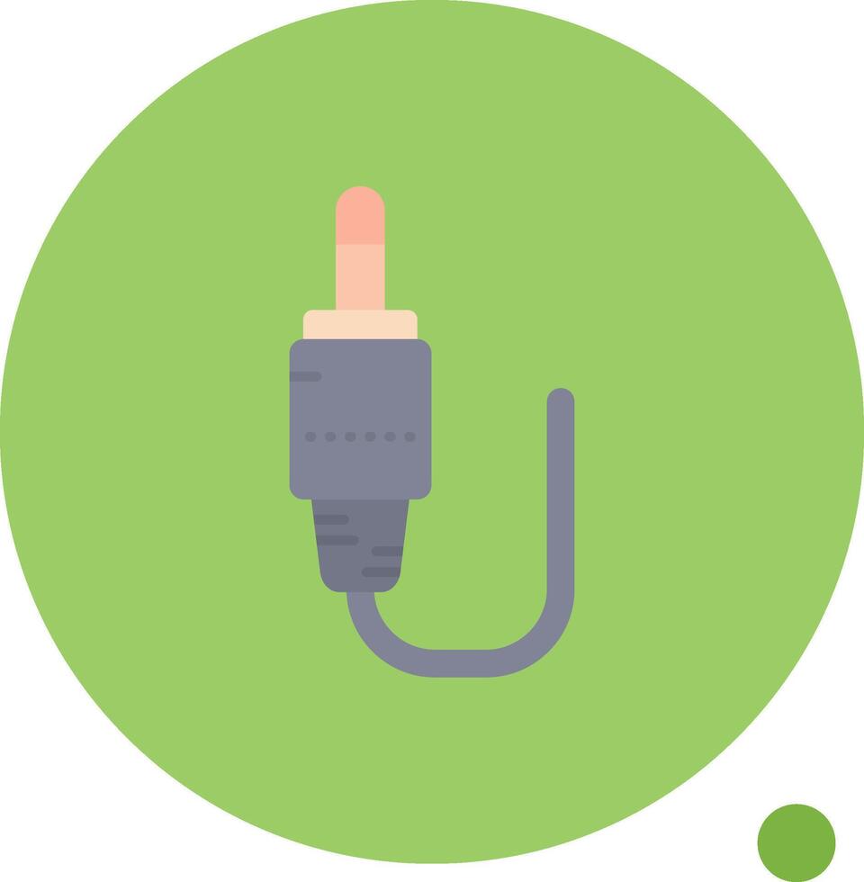 Audio cable Long Circle Icon vector