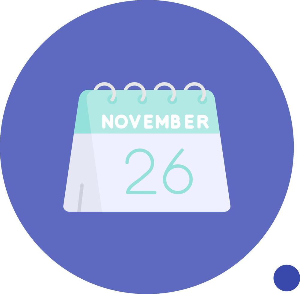 26th of November Long Circle Icon vector