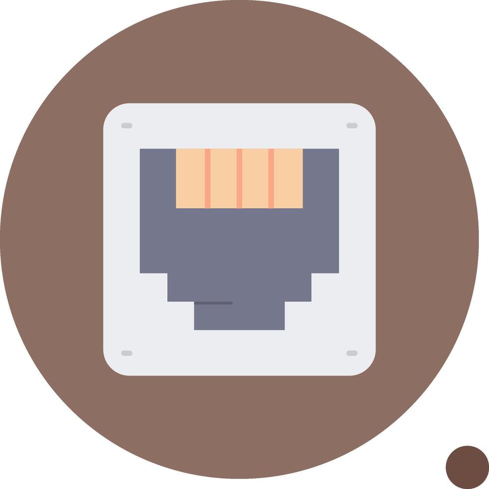 Ethernet Long Circle Icon vector