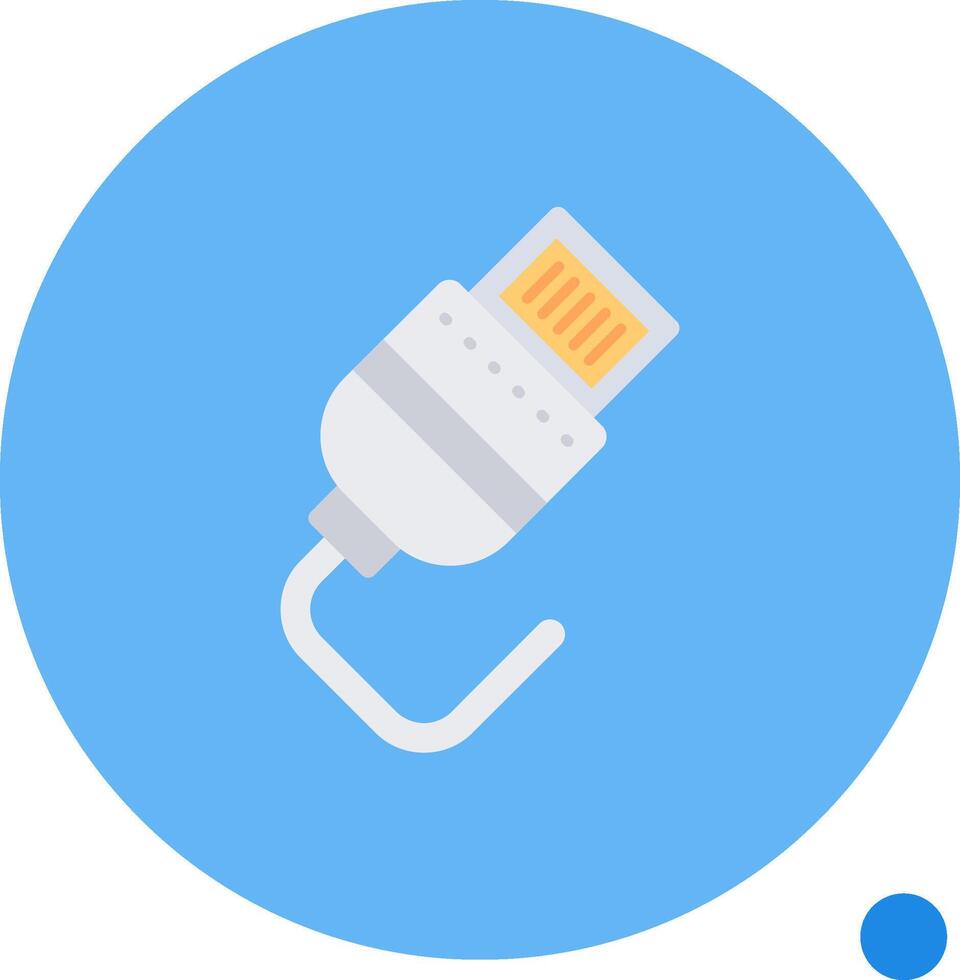 Lightning cable Long Circle Icon vector