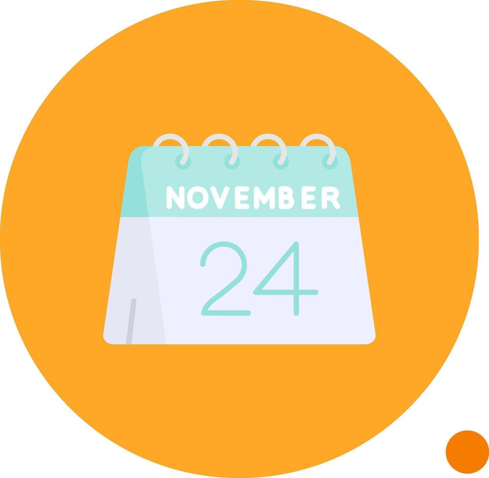 24th of November Long Circle Icon vector