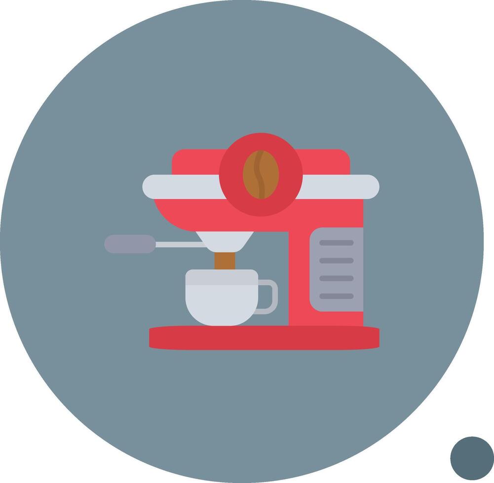 Coffee machine Long Circle Icon vector