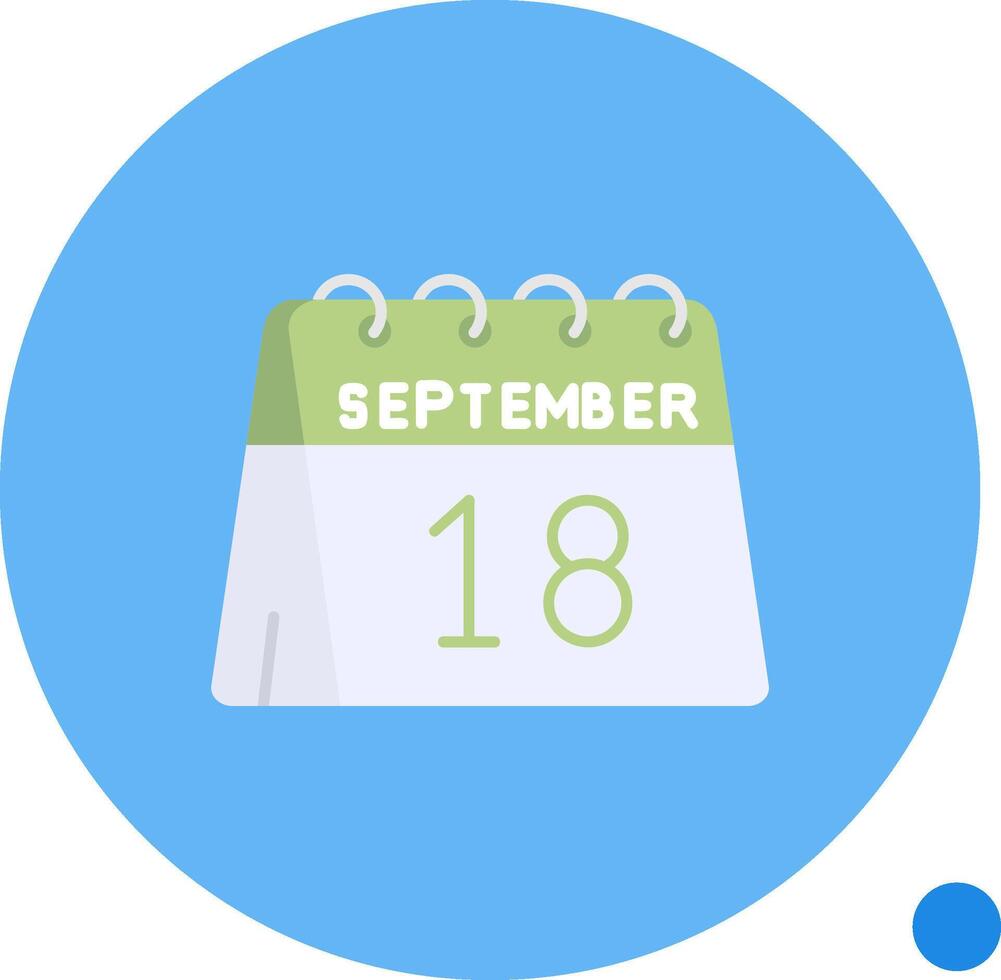 18th of September Long Circle Icon vector