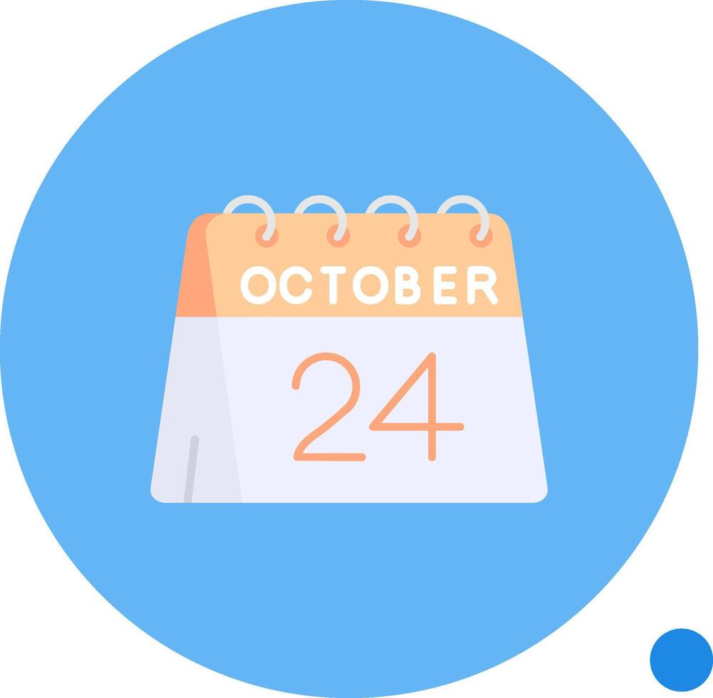 24th of October Long Circle Icon vector