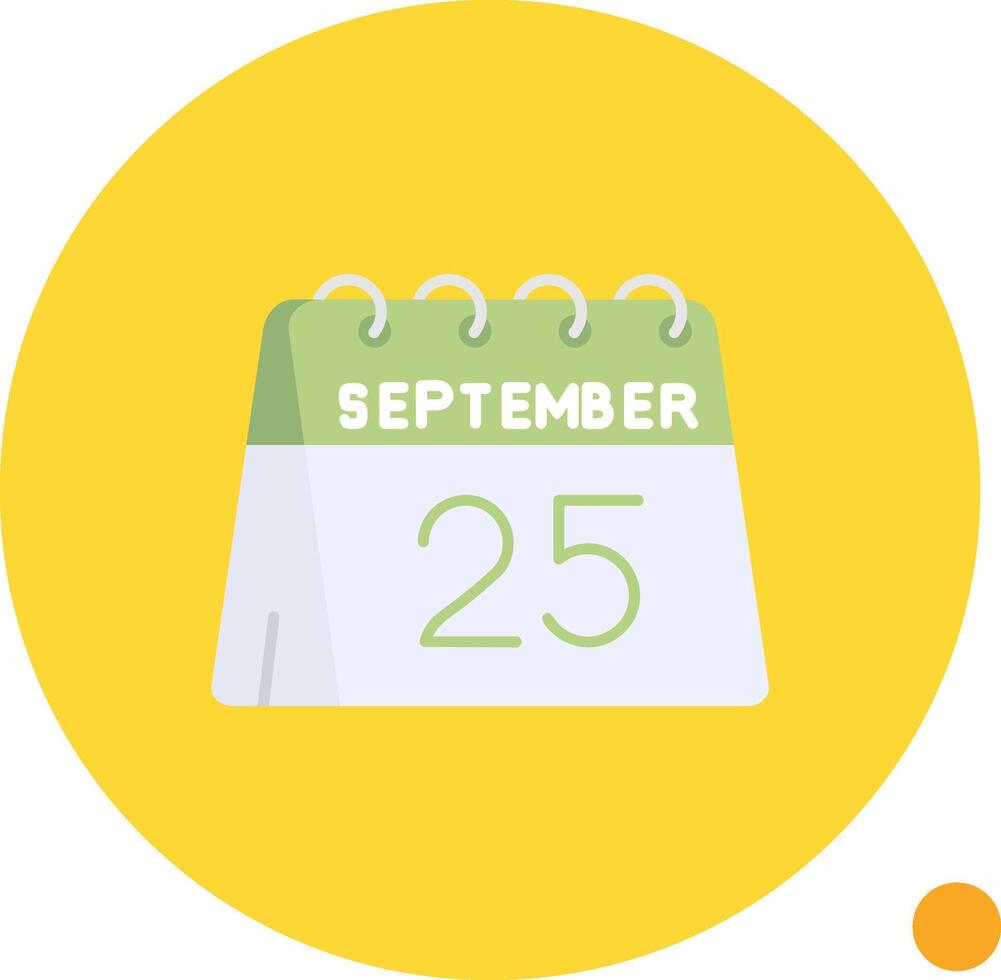 25th of September Long Circle Icon vector